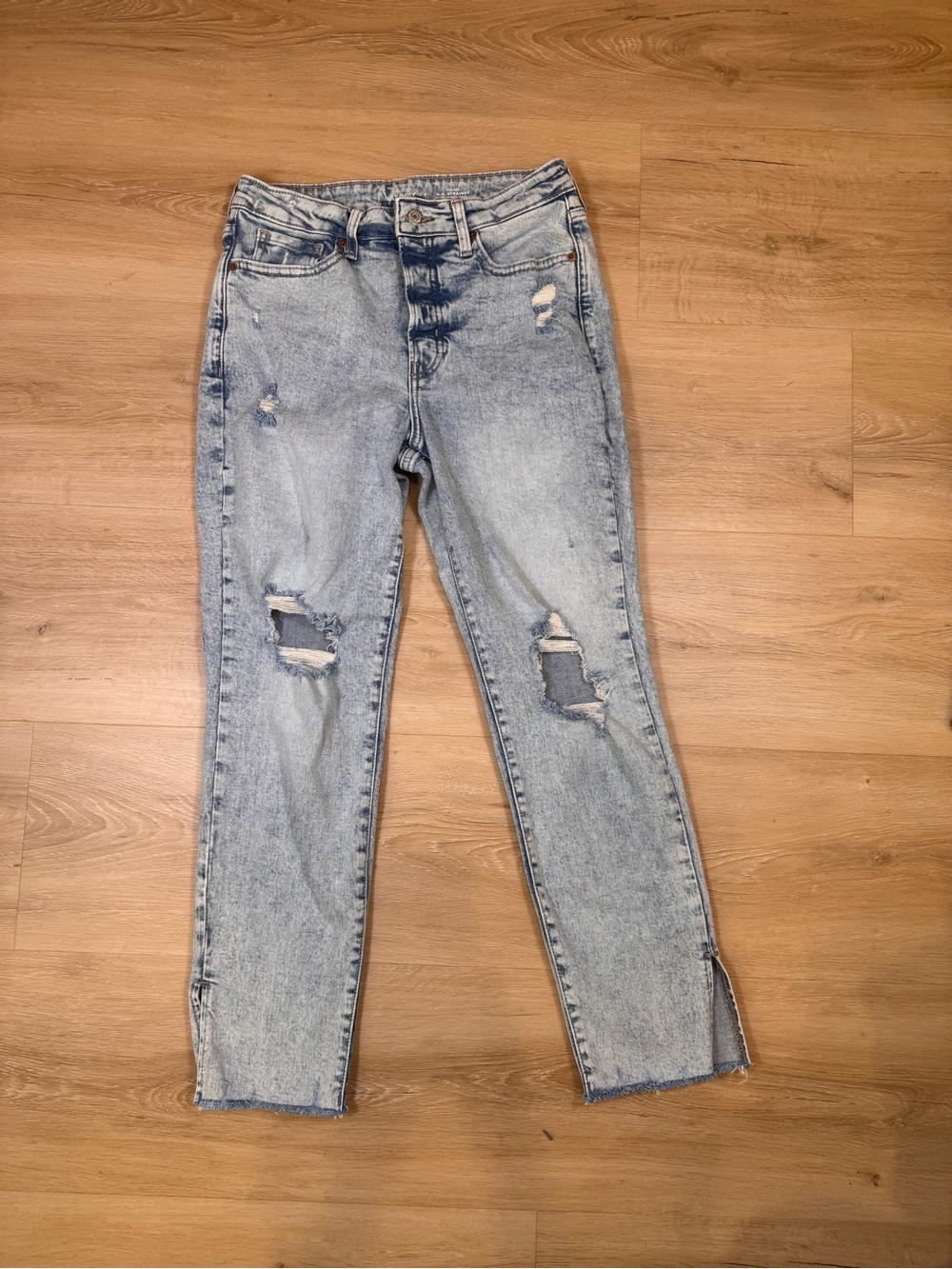 Old Navy Light Blue High-Rise Distressed Jeans